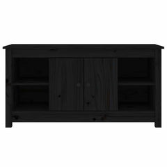 vidaXL TV Cabinet Black 103x36,5x52 cm Solid Wood Pine 3