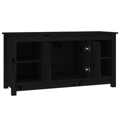 vidaXL TV Cabinet Black 103x36,5x52 cm Solid Wood Pine 4