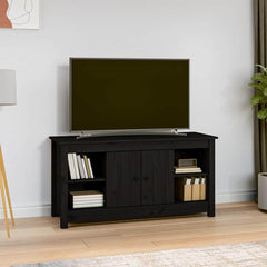 vidaXL TV Cabinet Black 103x36,5x52 cm Solid Wood Pine 1