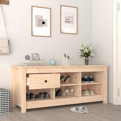 vidaXL Shoe Cabinet 110x38x45.5 cm Solid Wood Pine 6