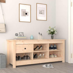 vidaXL Shoe Cabinet 110x38x45.5 cm Solid Wood Pine 1