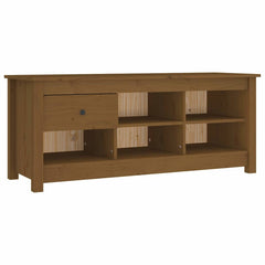 vidaXL Shoe Cabinet Honey Brown 110x38x45.5 cm Solid Wood Pine 2
