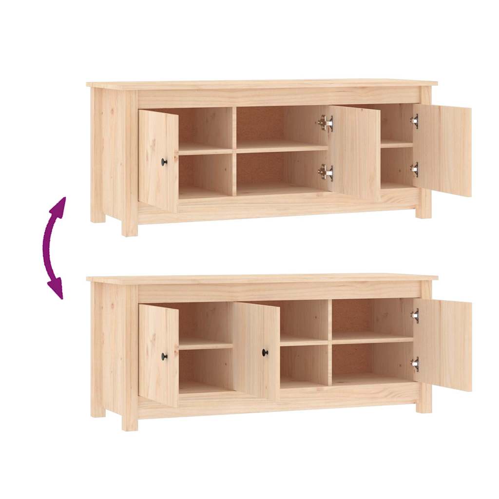 vidaXL Shoe Cabinet 110x38x45.5 cm Solid Wood Pine 6