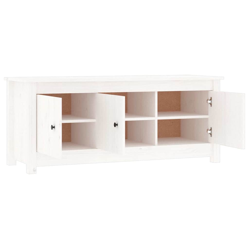 vidaXL Shoe Cabinet White 110x38x45.5 cm Solid Wood Pine 4