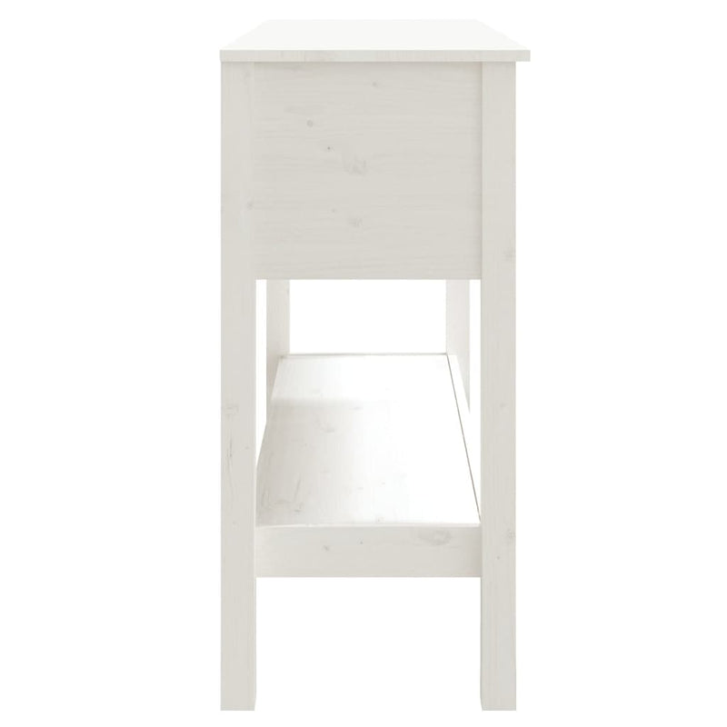 Console Table White 100x35x75 cm Solid Wood Pine