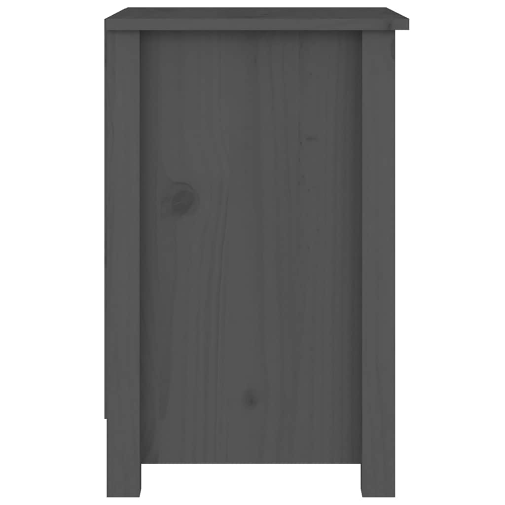 vidaXL Bedside Cabinet Grey 40x35x55 cm Solid Wood Pine 4