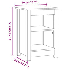 vidaXL Bedside Cabinet Grey 40x35x55 cm Solid Wood Pine 6