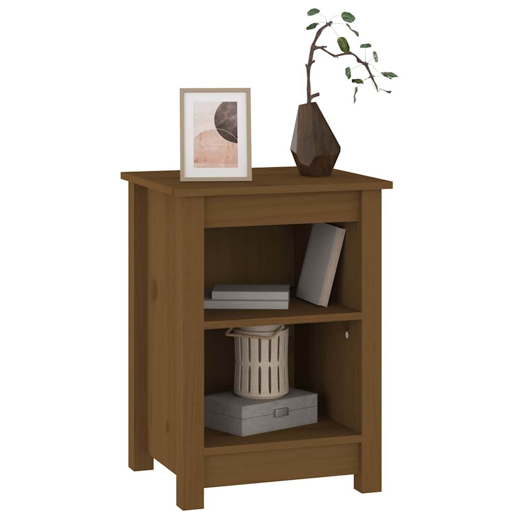 vidaXL Bedside Cabinet Honey Brown 40x35x55 cm Solid Wood Pine 5