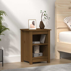 vidaXL Bedside Cabinet Honey Brown 40x35x55 cm Solid Wood Pine 1