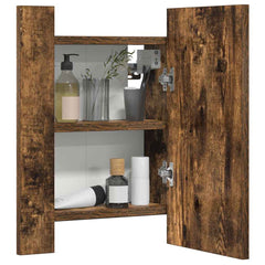 vidaXL LED Bathroom Mirror Cabinet Smoked Oak 40x12x45 cm Engineered Wood 4