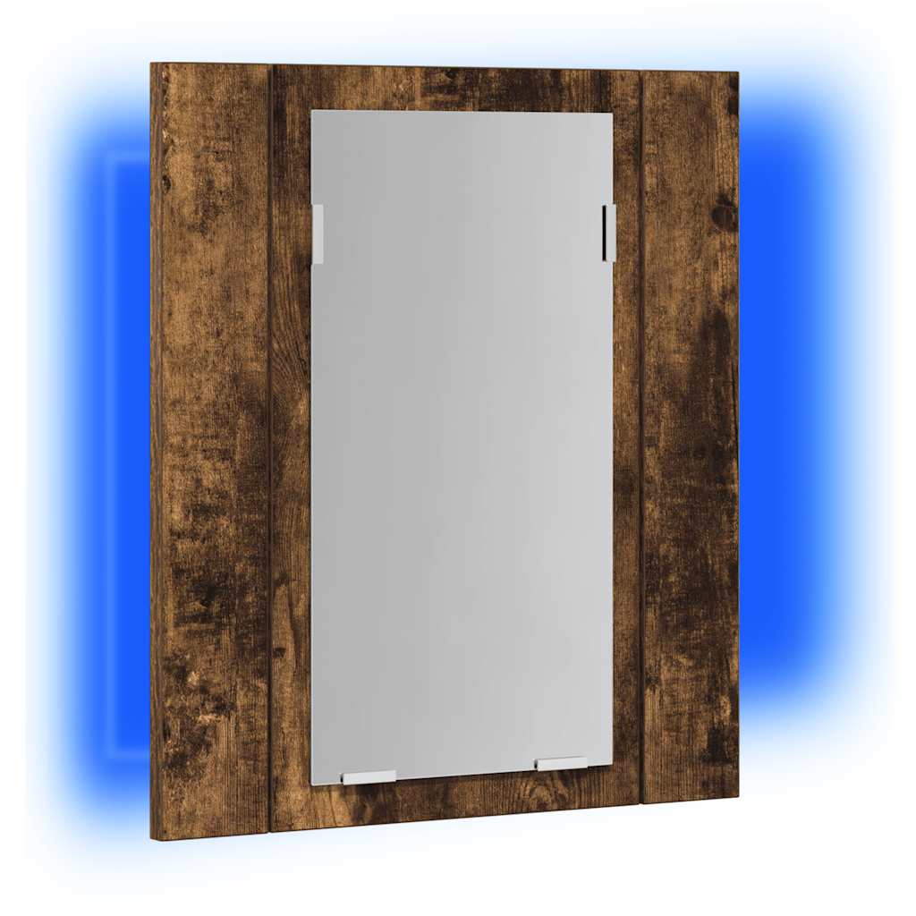 vidaXL LED Bathroom Mirror Cabinet Smoked Oak 40x12x45 cm Engineered Wood 5