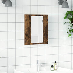 vidaXL LED Bathroom Mirror Cabinet Smoked Oak 40x12x45 cm Engineered Wood 1