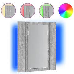 vidaXL LED Bathroom Mirror Cabinet Grey Sonoma 40x12x45 cm Engineered Wood 2