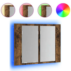 vidaXL LED Mirror Cabinet Smoked Oak 60x12x45 cm Engineered Wood 2