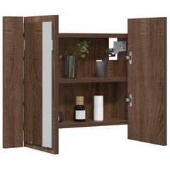 vidaXL LED Mirror Cabinet Brown Oak 60x12x45 cm Engineered Wood 5