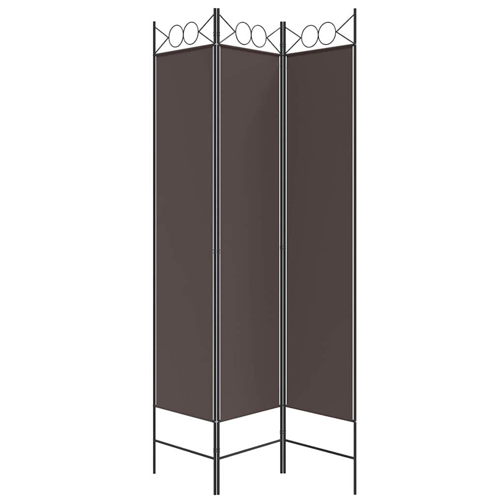 3-Panel Room Divider Brown, image 4