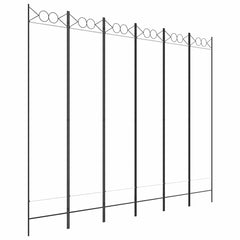 vidaXL 6-Panel Room Divider White 240x200 cm Fabric 2
