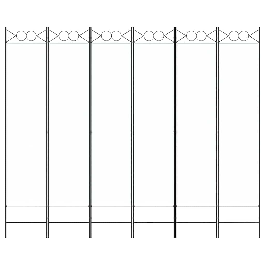vidaXL 6-Panel Room Divider White 240x200 cm Fabric 3