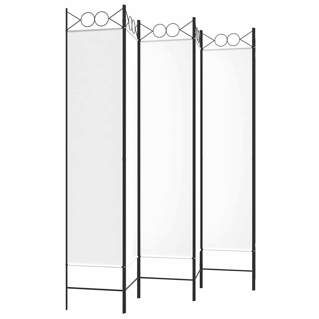 vidaXL 6-Panel Room Divider White 240x200 cm Fabric 5