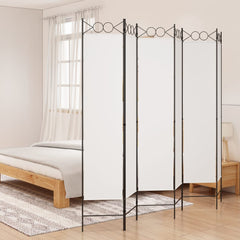 vidaXL 6-Panel Room Divider White 240x200 cm Fabric 1