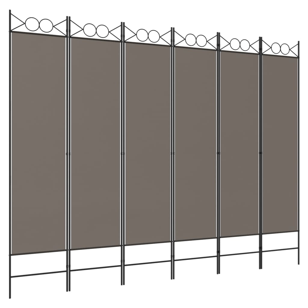 vidaXL 6-Panel Room Divider Anthracite 240x200 cm Fabric 2