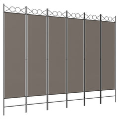 vidaXL 6-Panel Room Divider Anthracite 240x200 cm Fabric 2