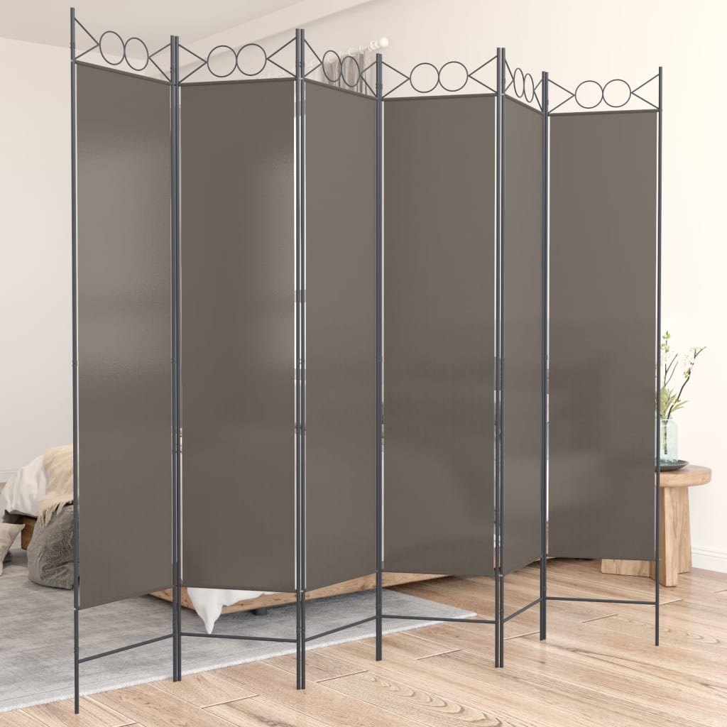 vidaXL 6-Panel Room Divider Anthracite 240x200 cm Fabric 1