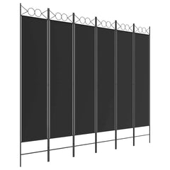 vidaXL 6-Panel Room Divider Black 240x200 cm Fabric 2