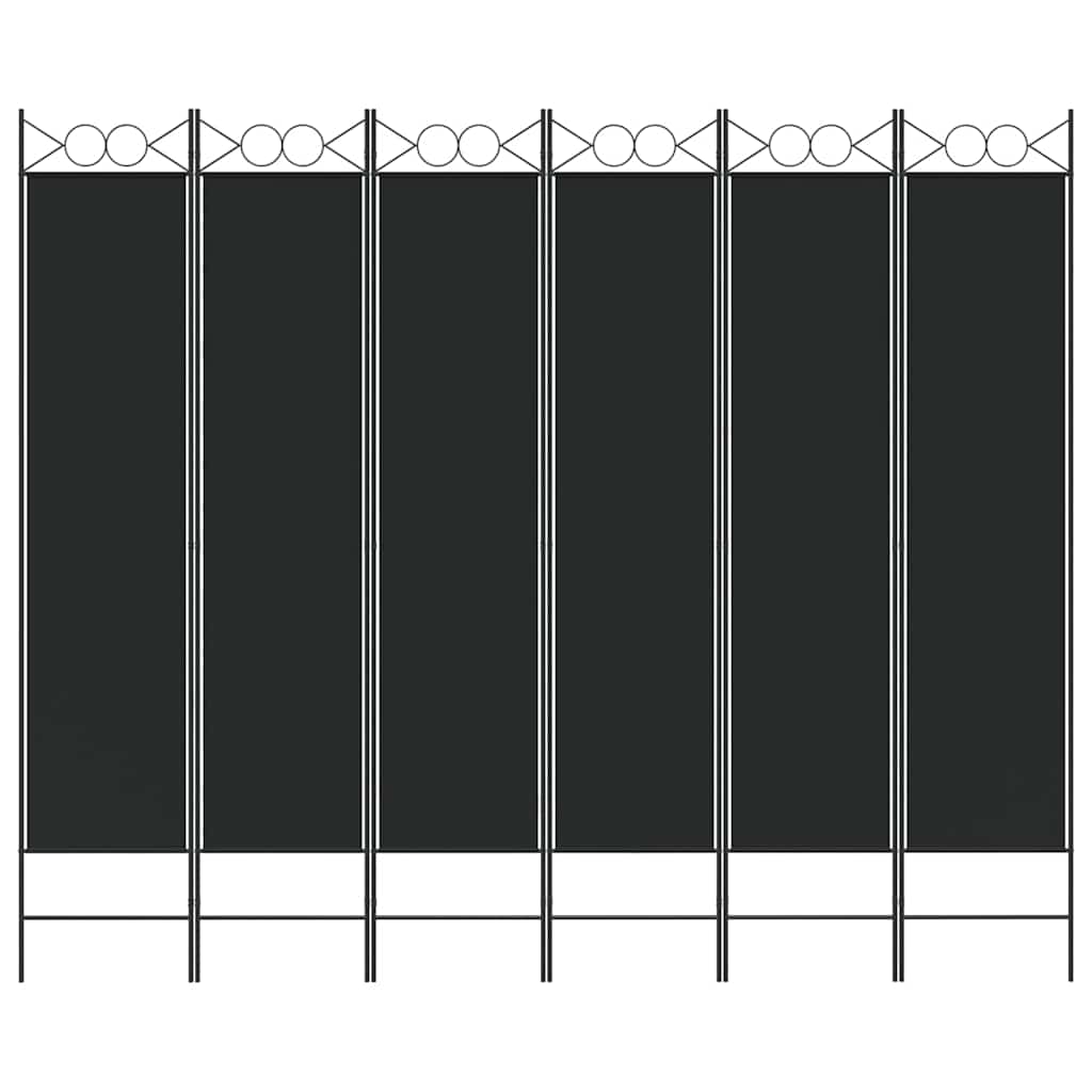vidaXL 6-Panel Room Divider Black 240x200 cm Fabric 3