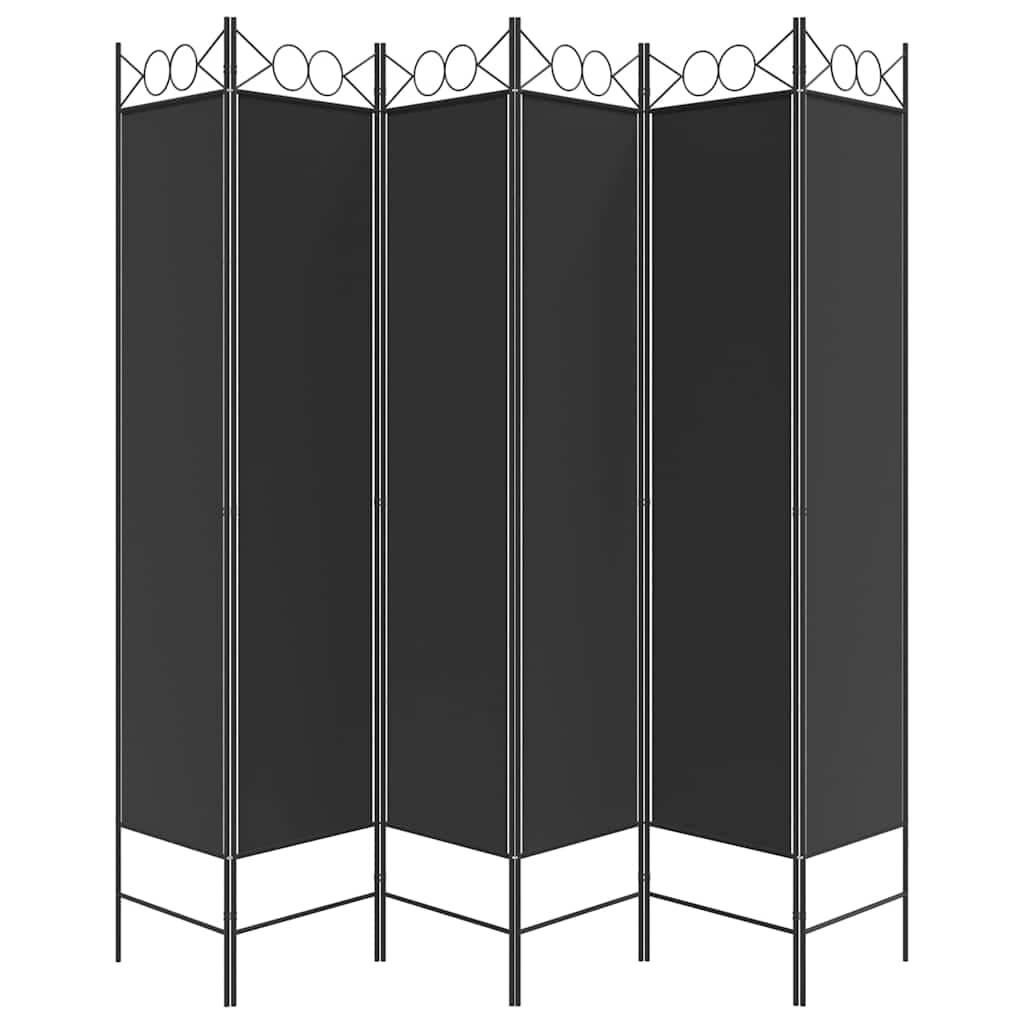 vidaXL 6-Panel Room Divider Black 240x200 cm Fabric 4