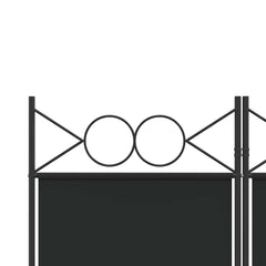 vidaXL 6-Panel Room Divider Black 240x200 cm Fabric 6
