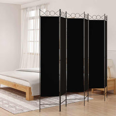 vidaXL 6-Panel Room Divider Black 240x200 cm Fabric 1