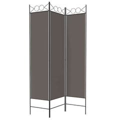 vidaXL 3-Panel Room Divider Anthracite 120x220 cm Fabric 5