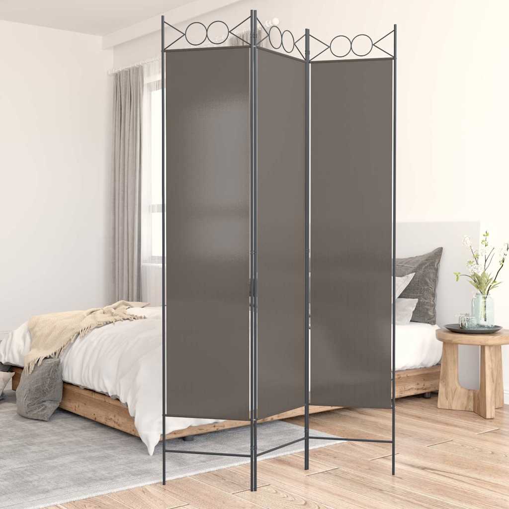 vidaXL 3-Panel Room Divider Anthracite 120x220 cm Fabric 1