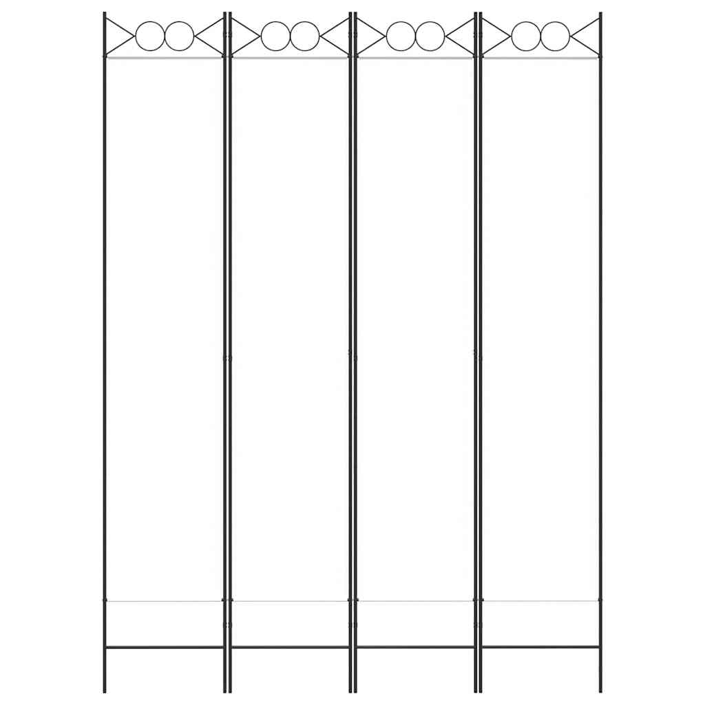 vidaXL 4-Panel Room Divider White 160x220 cm Fabric 3