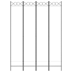 vidaXL 4-Panel Room Divider White 160x220 cm Fabric 3