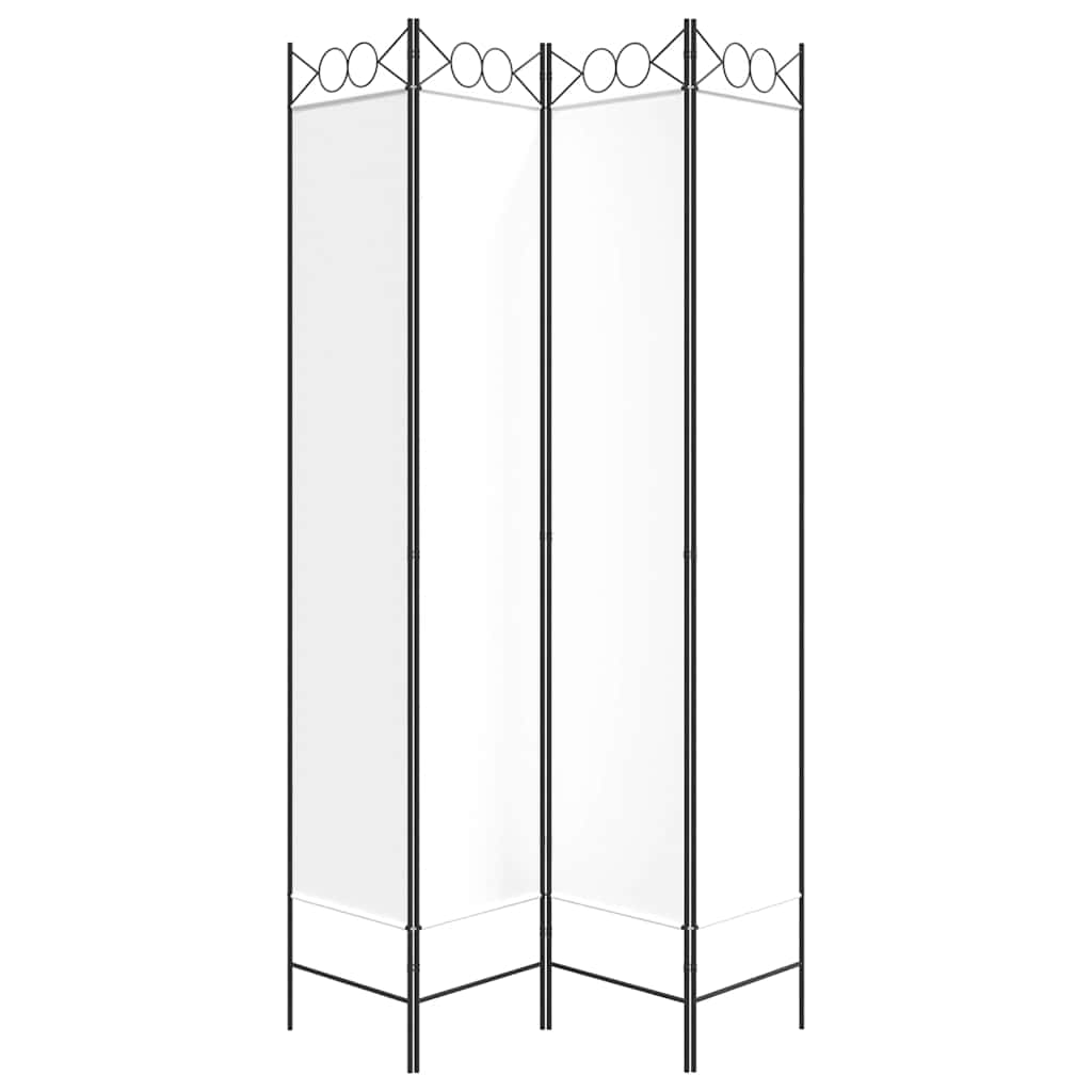 vidaXL 4-Panel Room Divider White 160x220 cm Fabric 4