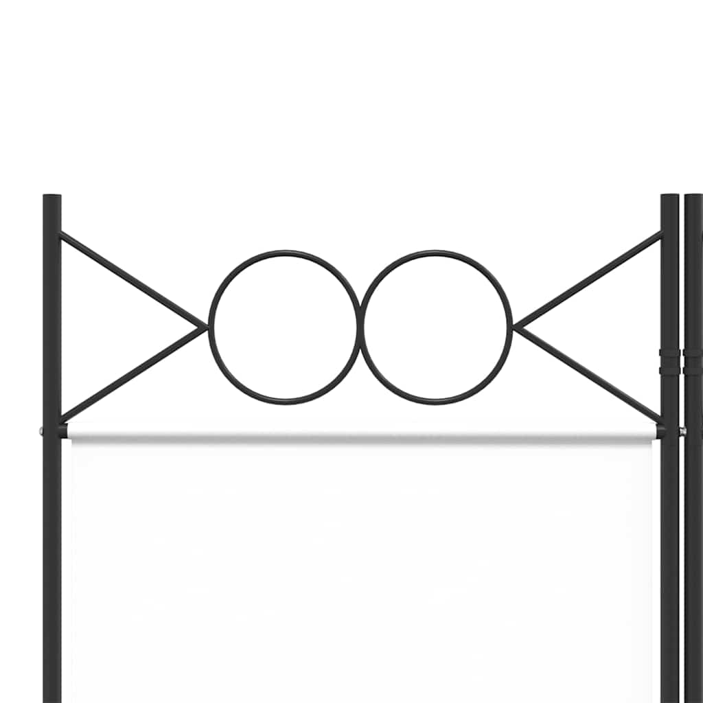 vidaXL 4-Panel Room Divider White 160x220 cm Fabric 6