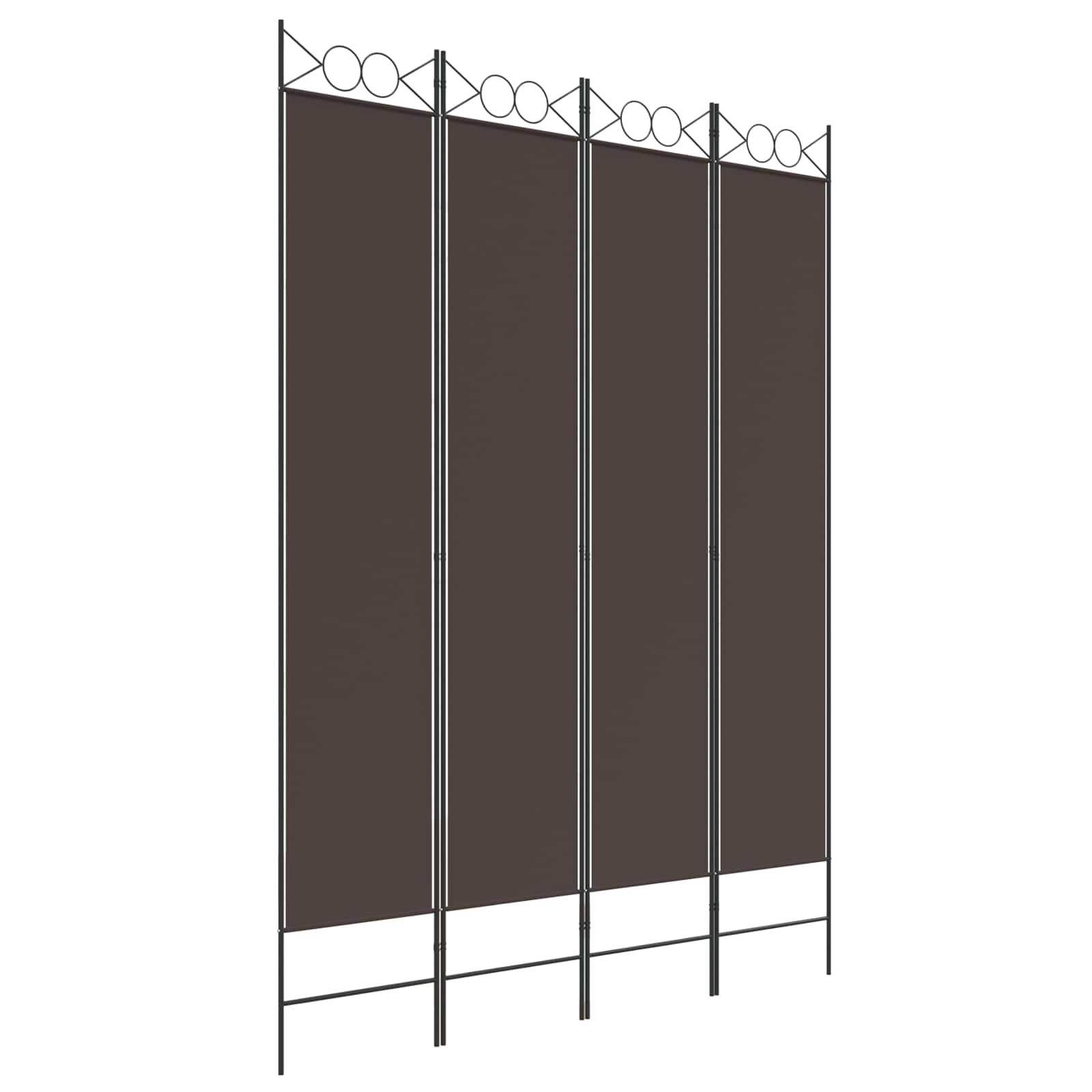 vidaXL 4-Panel Room Divider Brown 160x220 cm Fabric 2