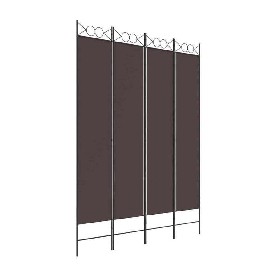 4-Panel Room Divider Brown
