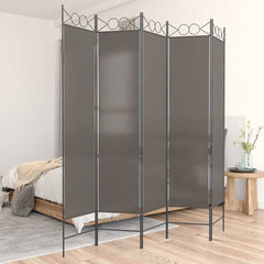 vidaXL 5-Panel Room Divider Anthracite 200x220 cm Fabric 1