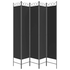 vidaXL 5-Panel Room Divider Black 200x220 cm Fabric 4