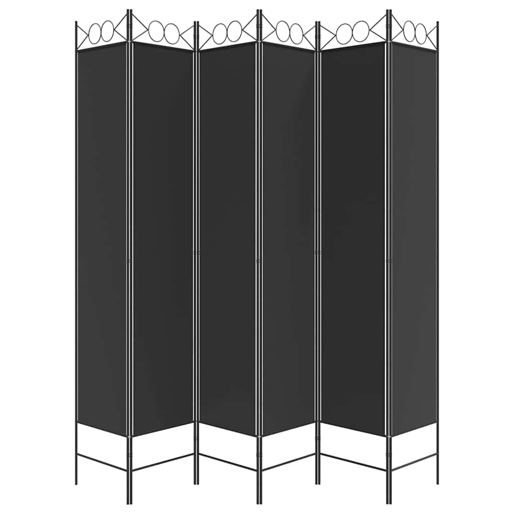 vidaXL 6-Panel Room Divider Black 240x220 cm Fabric 4