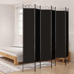 vidaXL 6-Panel Room Divider Black 240x220 cm Fabric 1