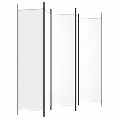 vidaXL 5-Panel Room Divider White 250x200 cm Fabric 5