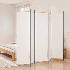 vidaXL 5-Panel Room Divider White 250x200 cm Fabric 1