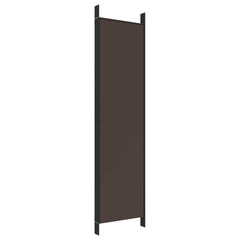 vidaXL 5-Panel Room Divider Brown 250x200 cm Fabric 5