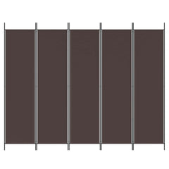 vidaXL 5-Panel Room Divider Brown 250x200 cm Fabric 6
