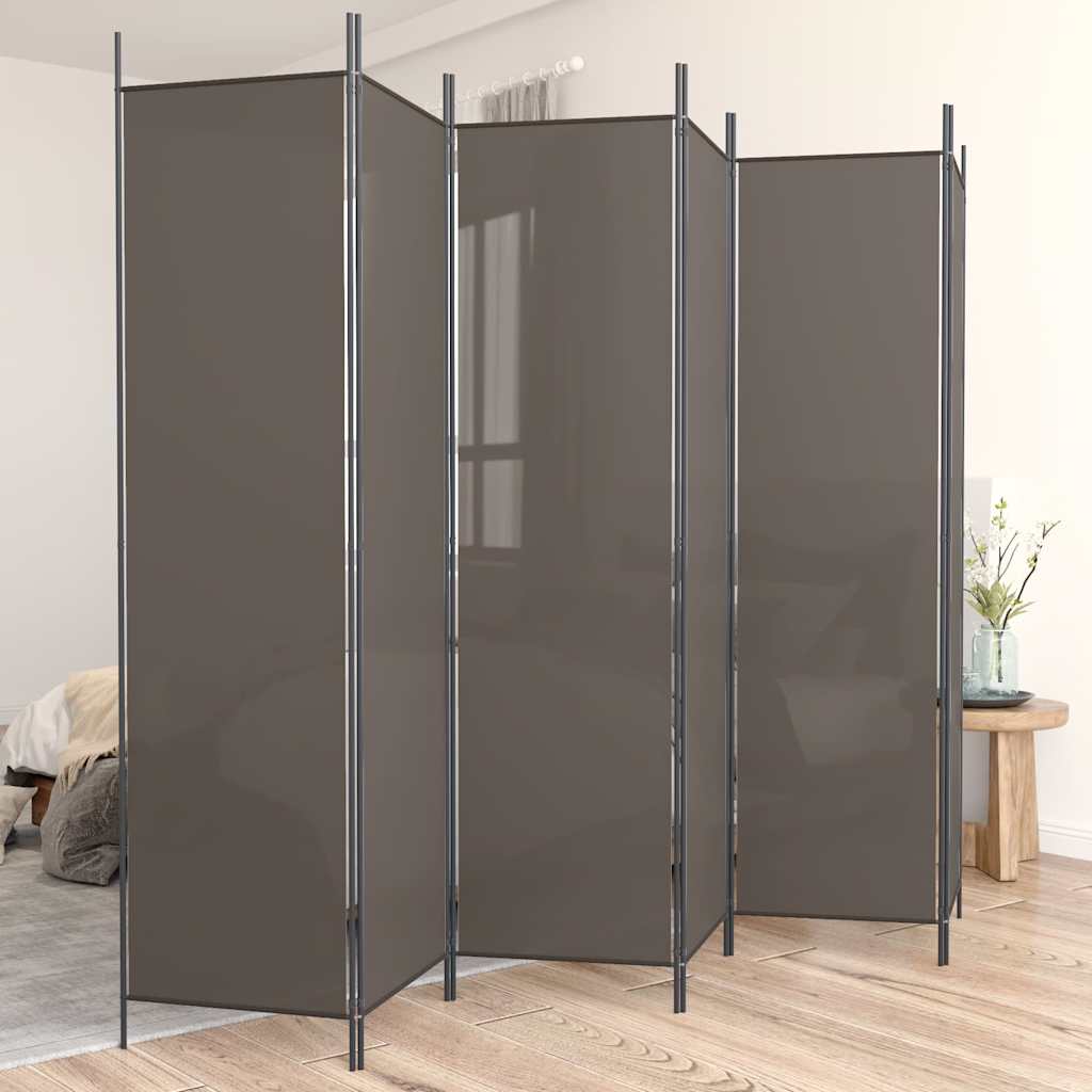 vidaXL 6-Panel Room Divider Anthracite 300x200 cm Fabric 3