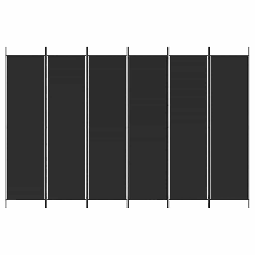 vidaXL 6-Panel Room Divider Black 300x200 cm Fabric 4